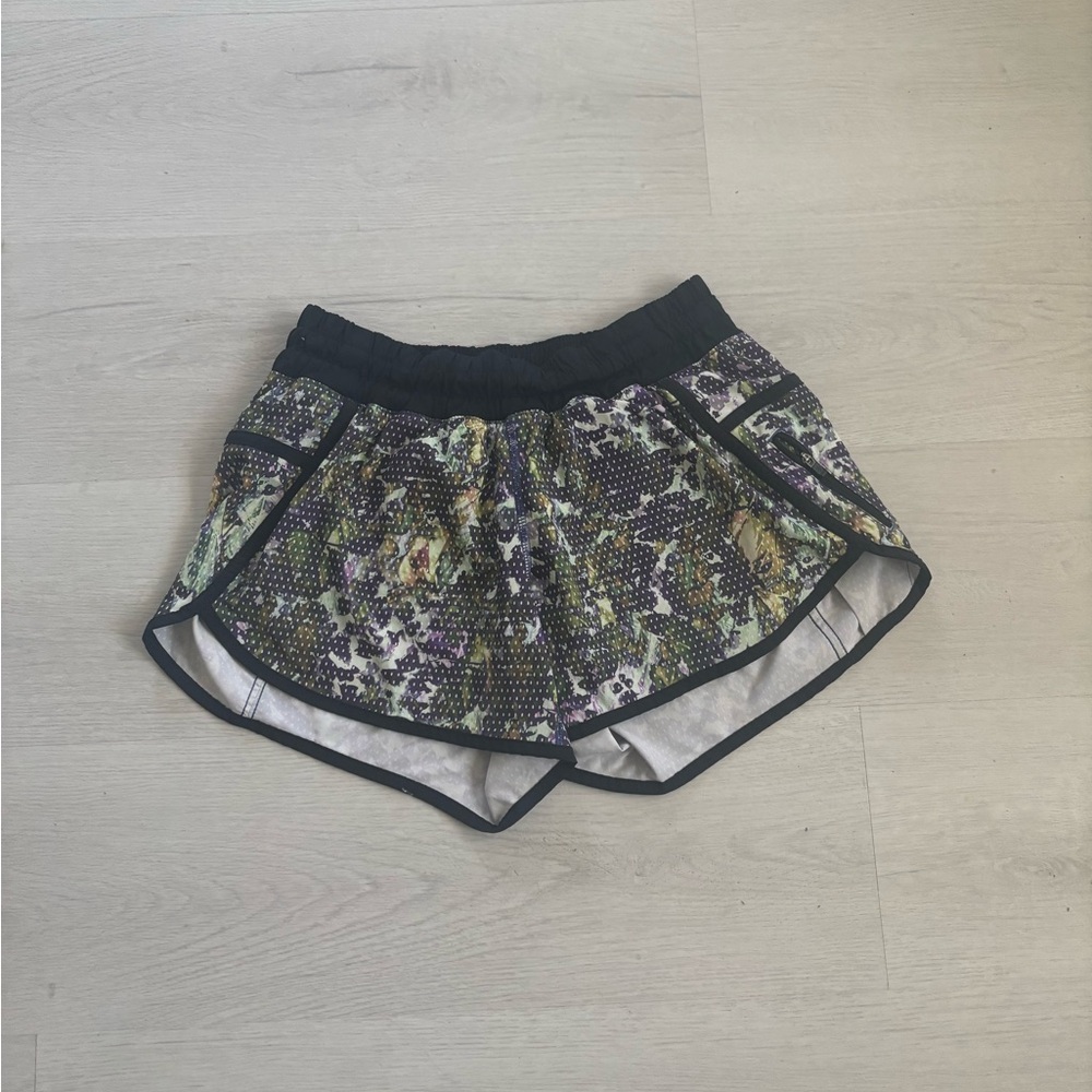 lululemon athletica Black and Purple Patterned Shorts